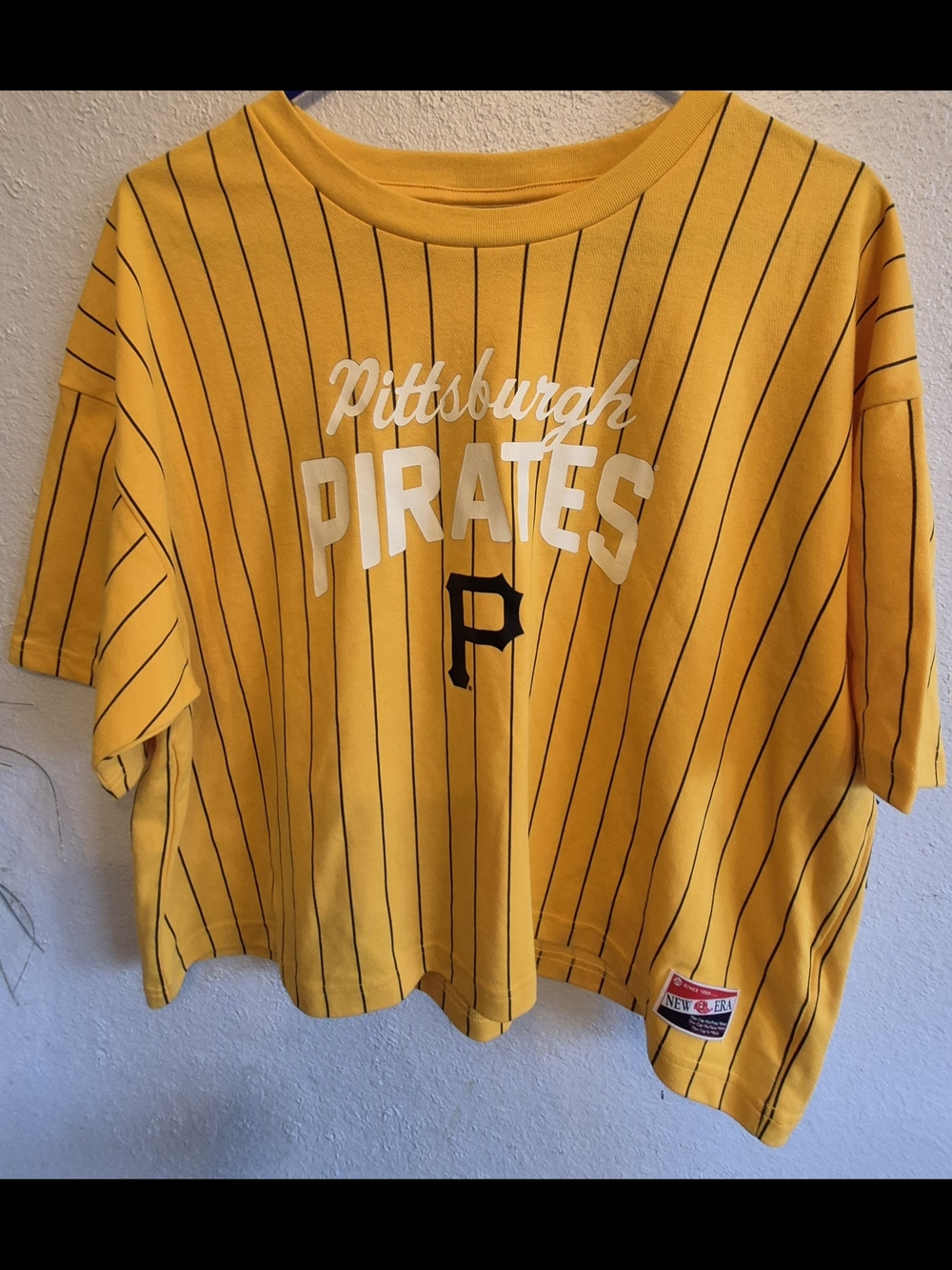 New Era Yellow Pittsburgh Pirates Pinstripe Tee